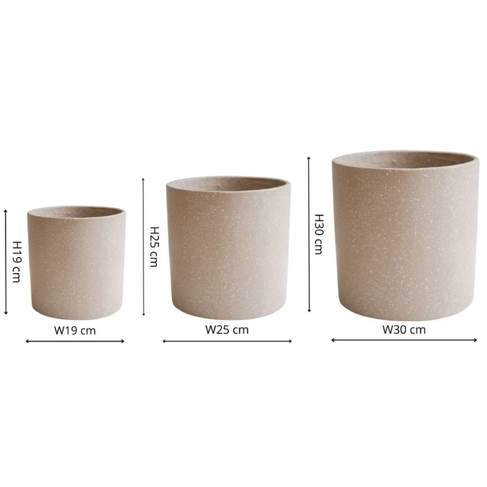 Ivyline Valetta Beige Caramel Terrazzo Planter 3 Pack Image 4