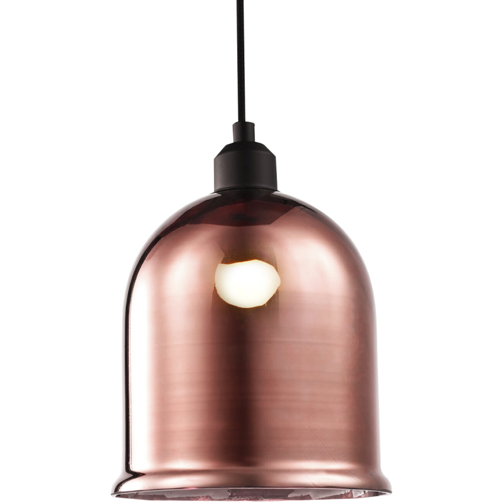 Happy Homewares Bell Shaped Copper Plated Glass Lower Rim Pendant Shade Image 6