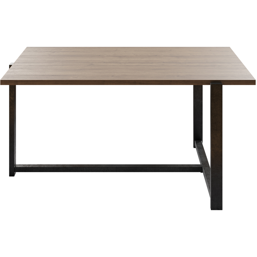 Decorotika Merideths Walnut and Black Metal Coffee Table Image 2