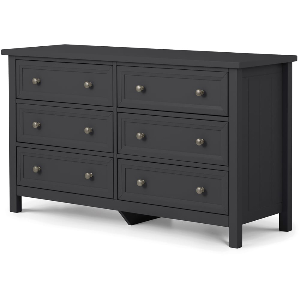 Julian Bowen Maine 6 Drawer Anthracite Wide Chest of Drawers Image 2
