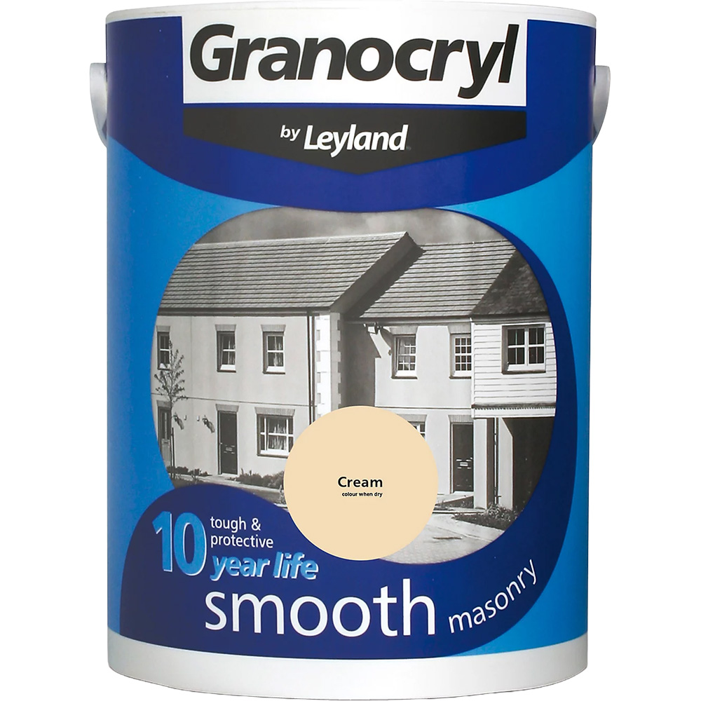 Leyland Granocryl Smooth Masonry Cream Stone Paint 5L Image 2