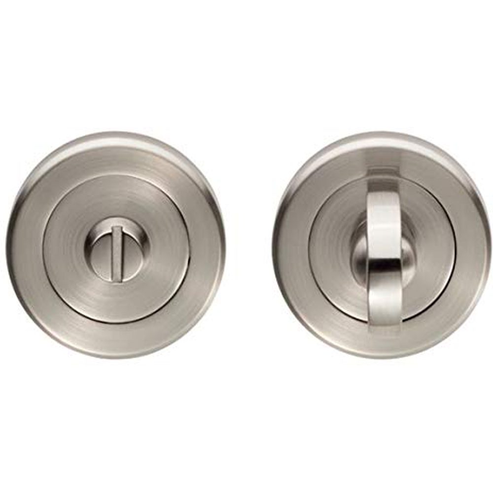 Golden Grace Satin Nickel Arched T-Bar Bathroom Door Handles Set Image 3