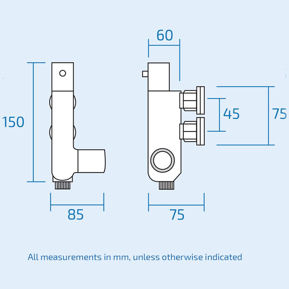 Nes Home Brushed Brass Bidet Douche Spray Kit with Mini Thermostatic Bar Valve Image 3
