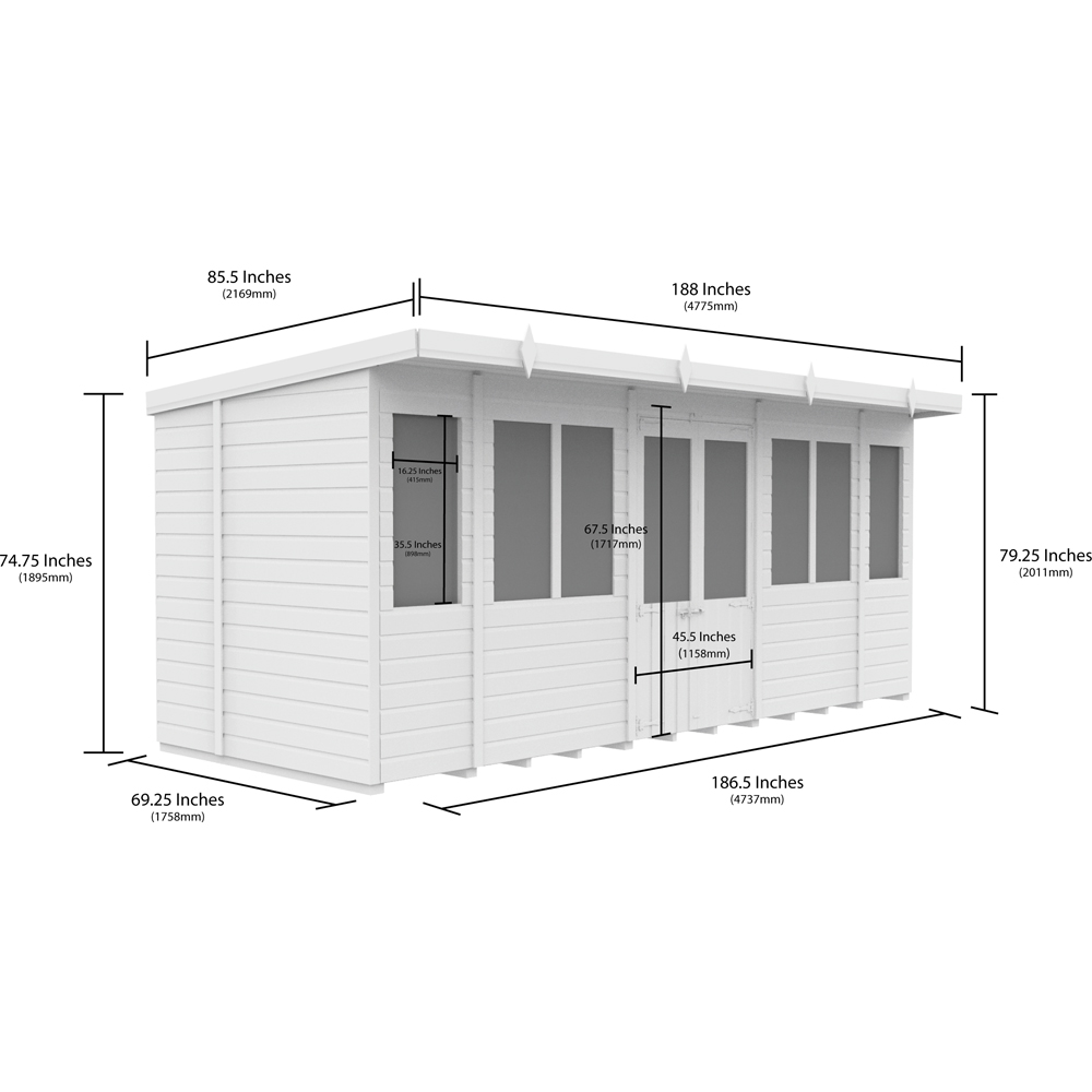 DIY Sheds 16 x 6ft Tongue and Groove Timber Pent Summerhouse Image 8