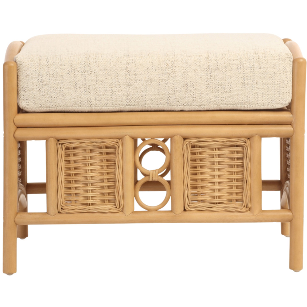 Desser Furniture Vale Wicker Athena Plain Light Oak Footstool Image 2