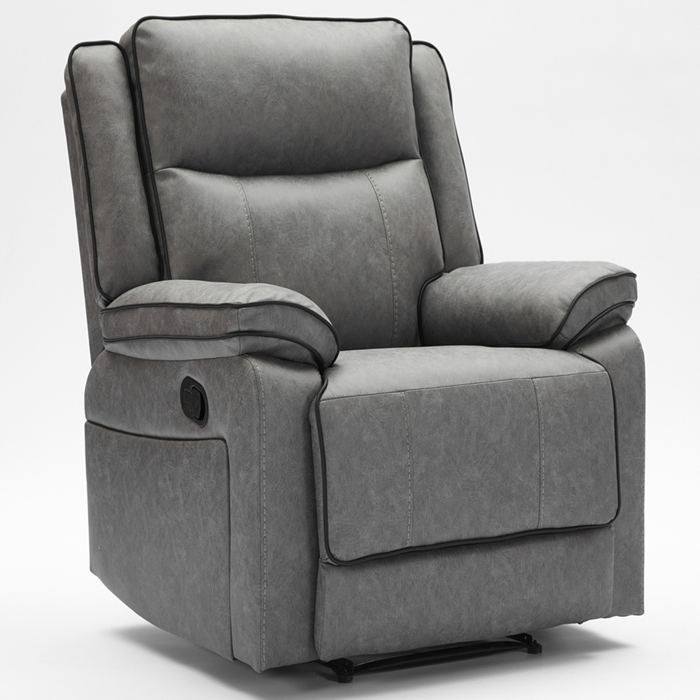 Furniture One Grey Manual Recliner Sofa Image 2