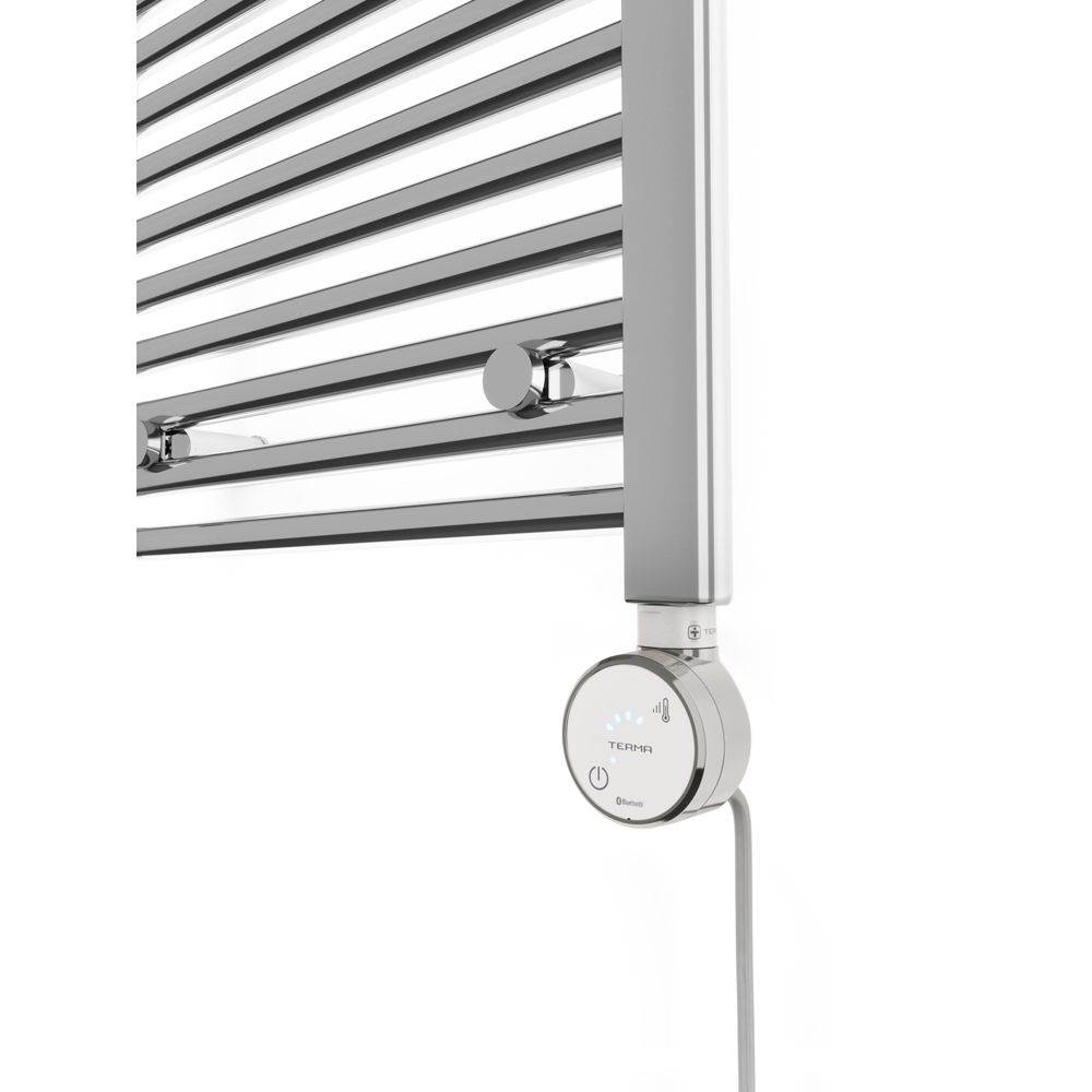 Terma Leo Chrome Electric Towel Rail with MOA Blue Element Upgrade 800 x 500mm Image 4
