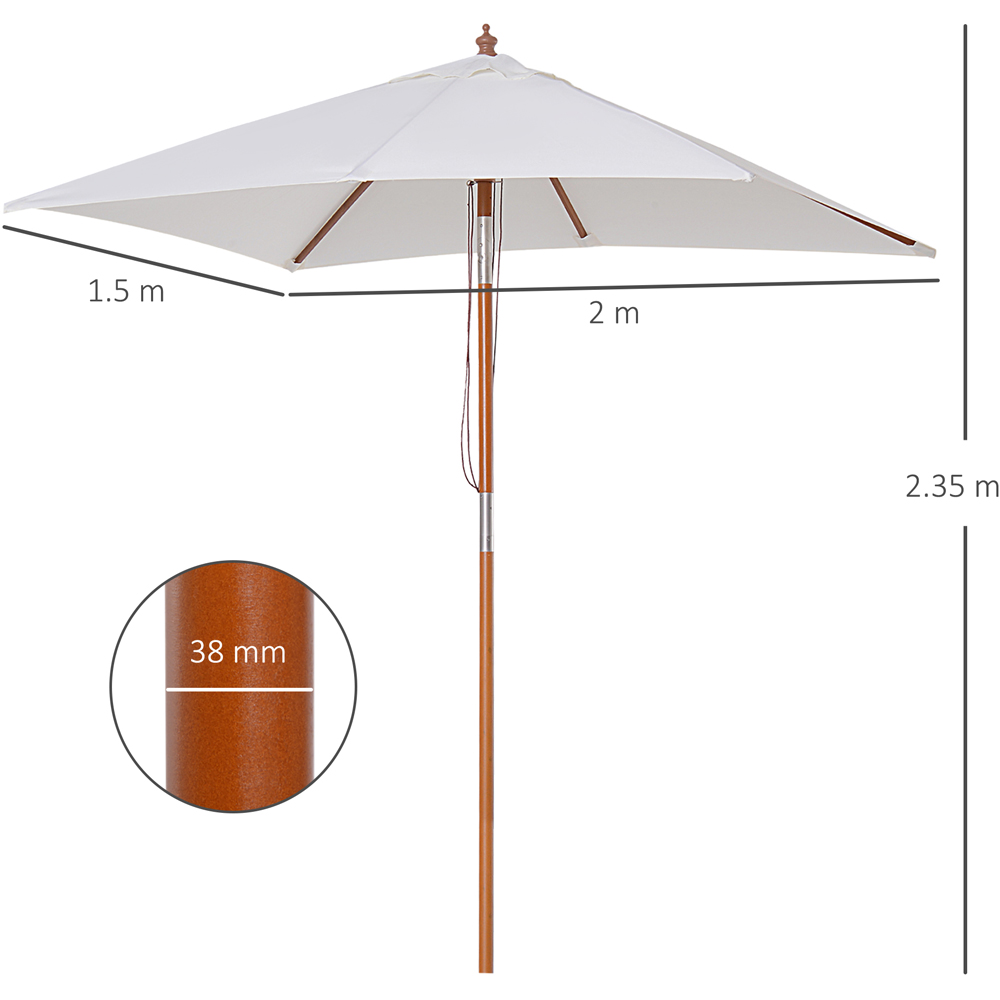 Outsunny Cream White Tilting Parasol 2m Image 7