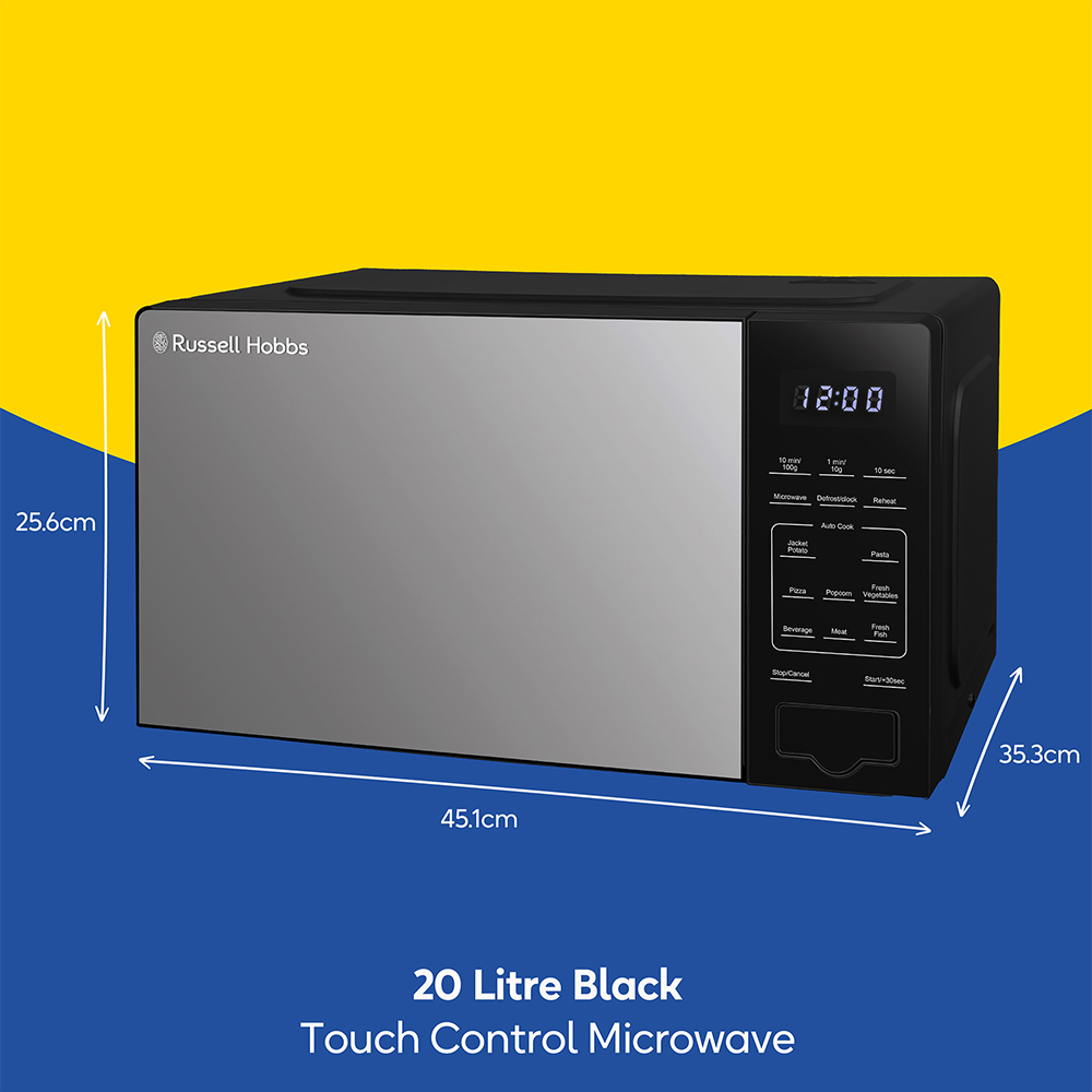 Russell Hobbs RHMT2005B Black 20L Compact Touch Control Digital Microwave 700W Image 9