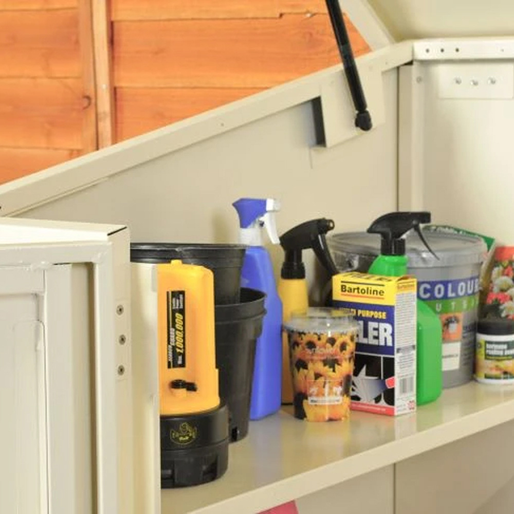 Asgard Access 7 x 4ft Double Door Cream Caravan Storage Shed Image 4