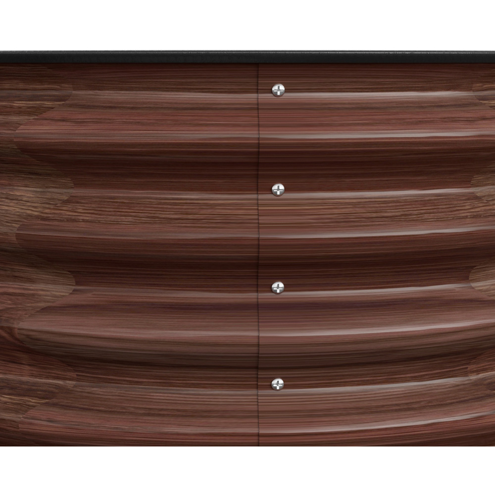 Living and Home Brown Round Metal Raised Garden Bed with Open Bottom 80 x 43cm Image 6
