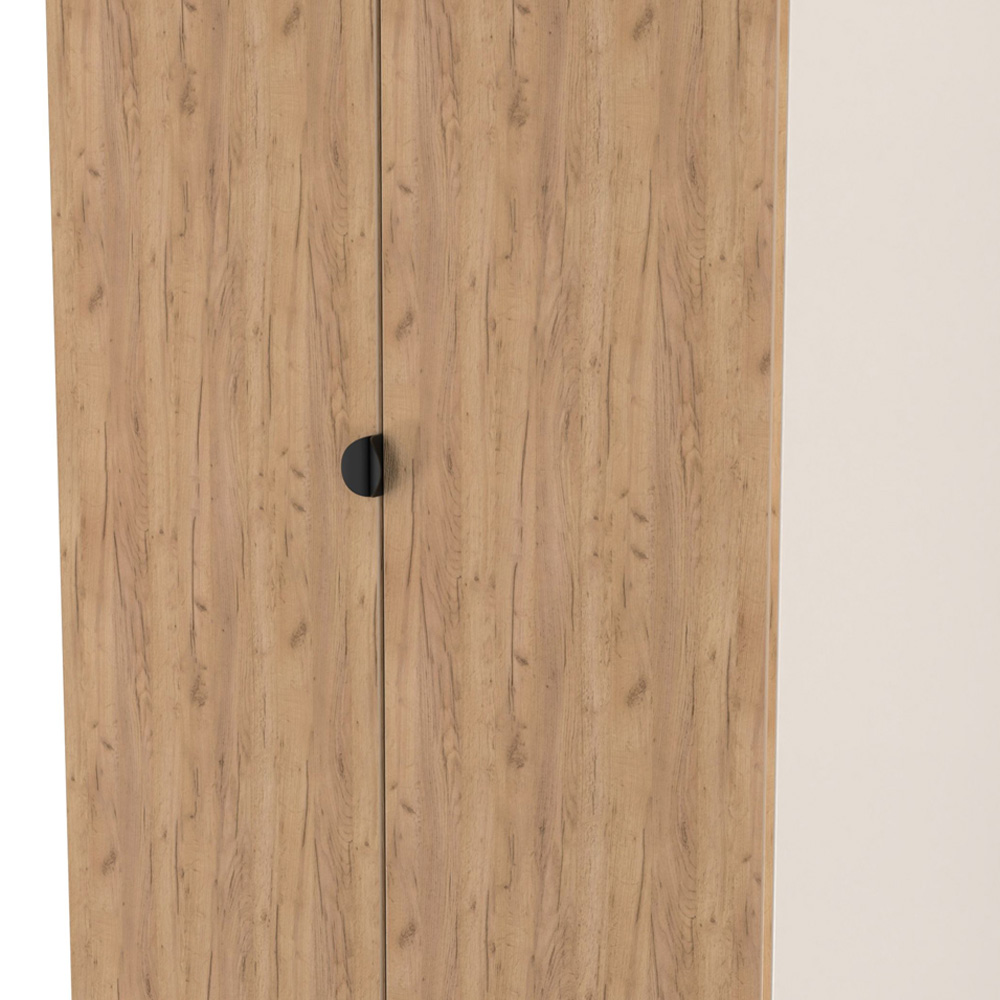 Crowndale Bora 2 Door Gold Oak and Kashmir Tall Double Wardrobe Image 6