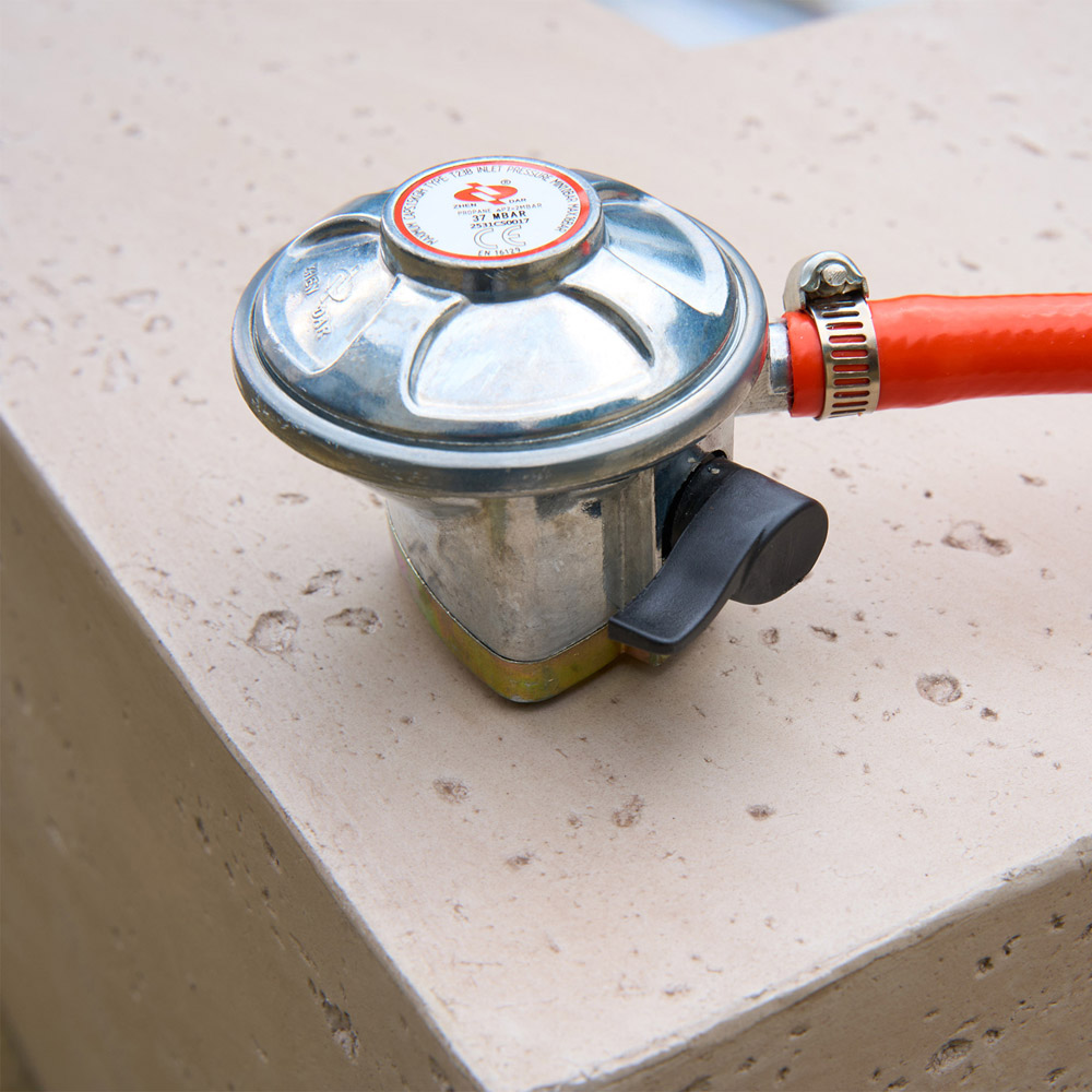 Field & Flame Liana Travertine Low Rectangle Style Gas Fire Pit 50000 BTU Image 6