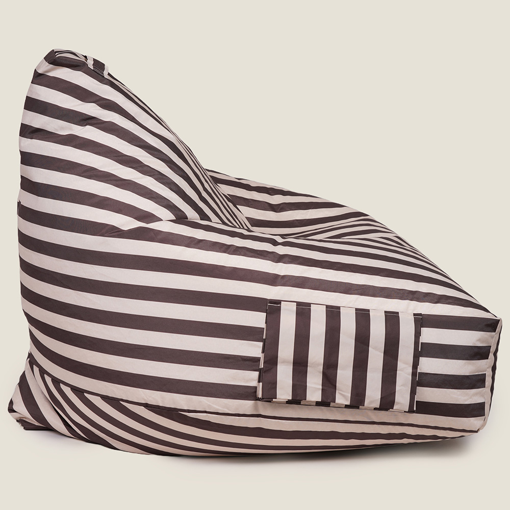 Kaikoo Grey and Cream Cord Sumo Tripod Bean Bag Image 3