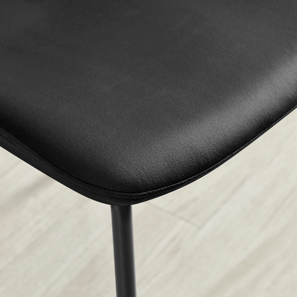 Furniturebox Sienna Set of 2 Black Velvet Dining Chairs Image 3