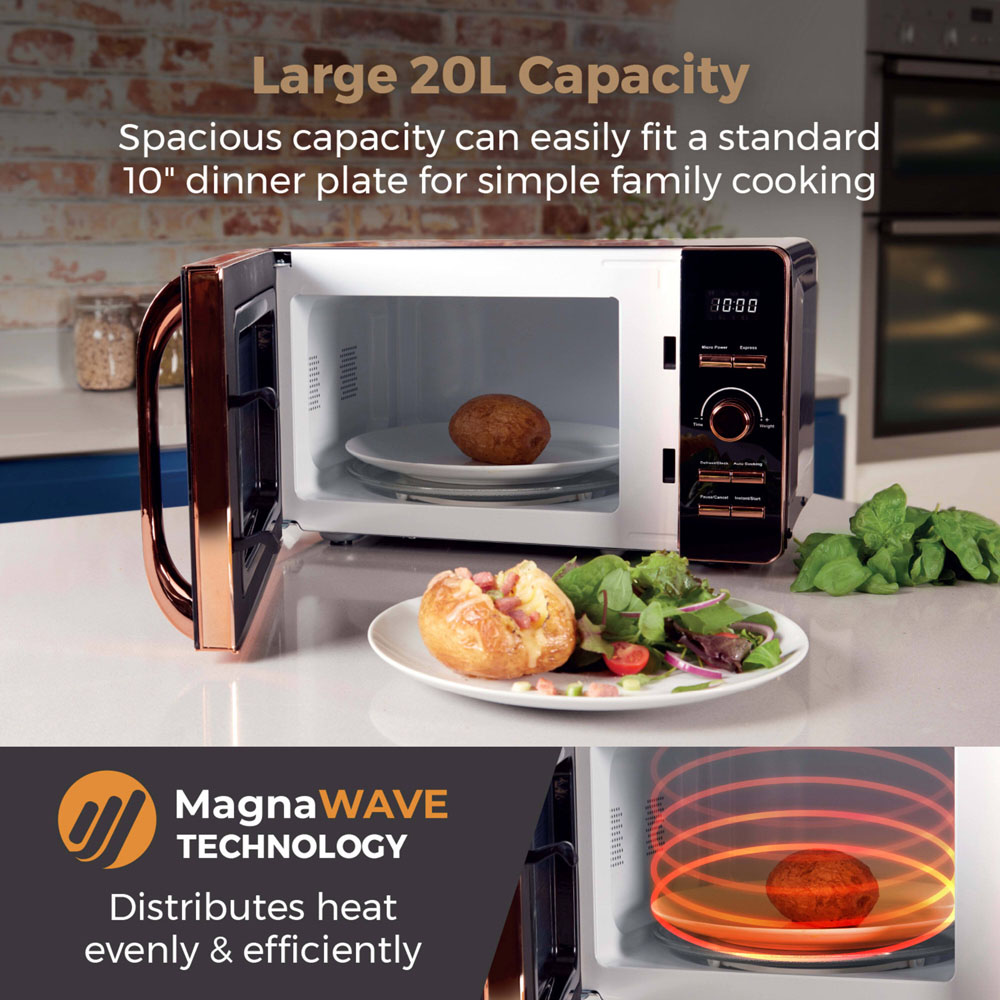 Tower T24021 Black and Rose Gold 20L Digital Microwave Image 4