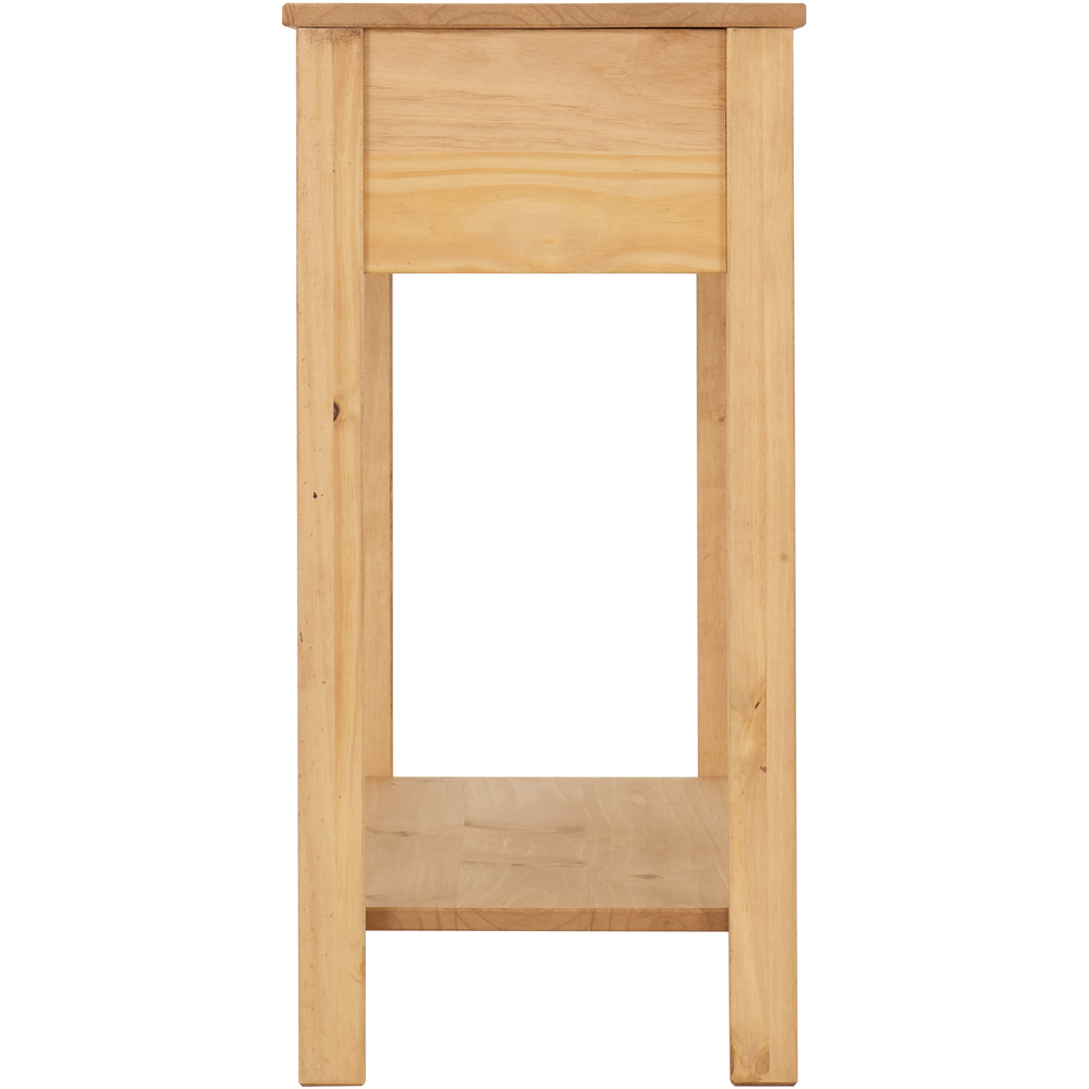 Seconique Corona Rattan 2 Drawer Distressed Wax Pine and Rattan Effect Console Table Image 5