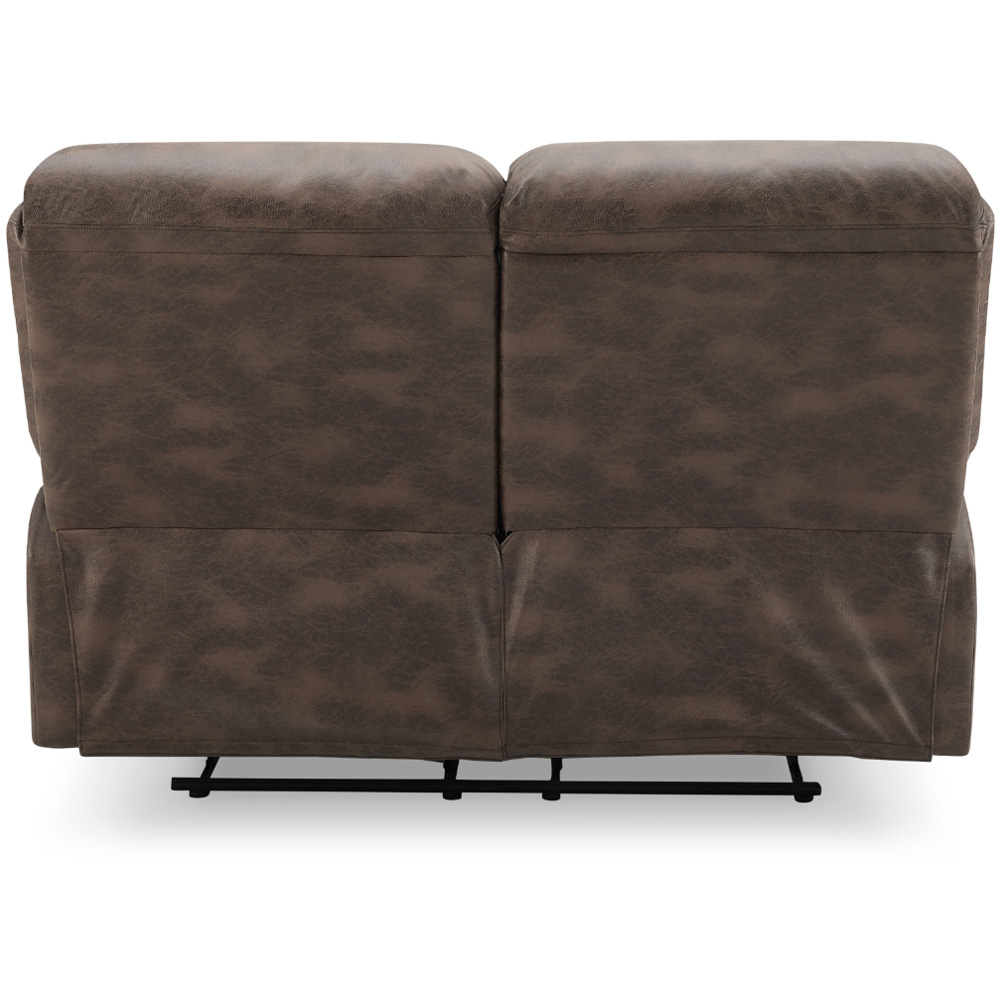 Home Detail Enoch 2 Seater Brown Faux Leather Manual Recliner Sofa Image 5
