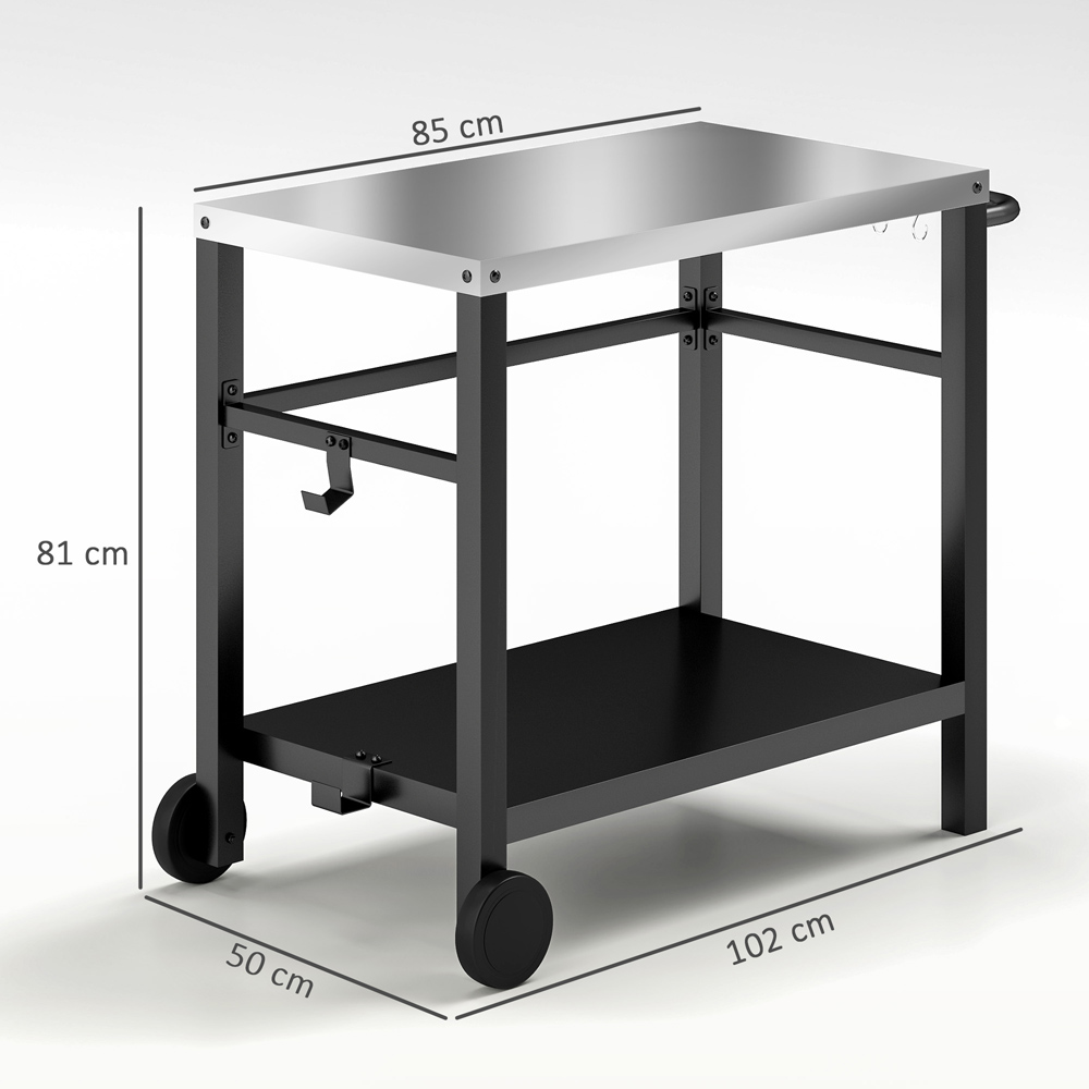 Outsunny Charcoal Grey Barbecue Table with Shelf Image 9