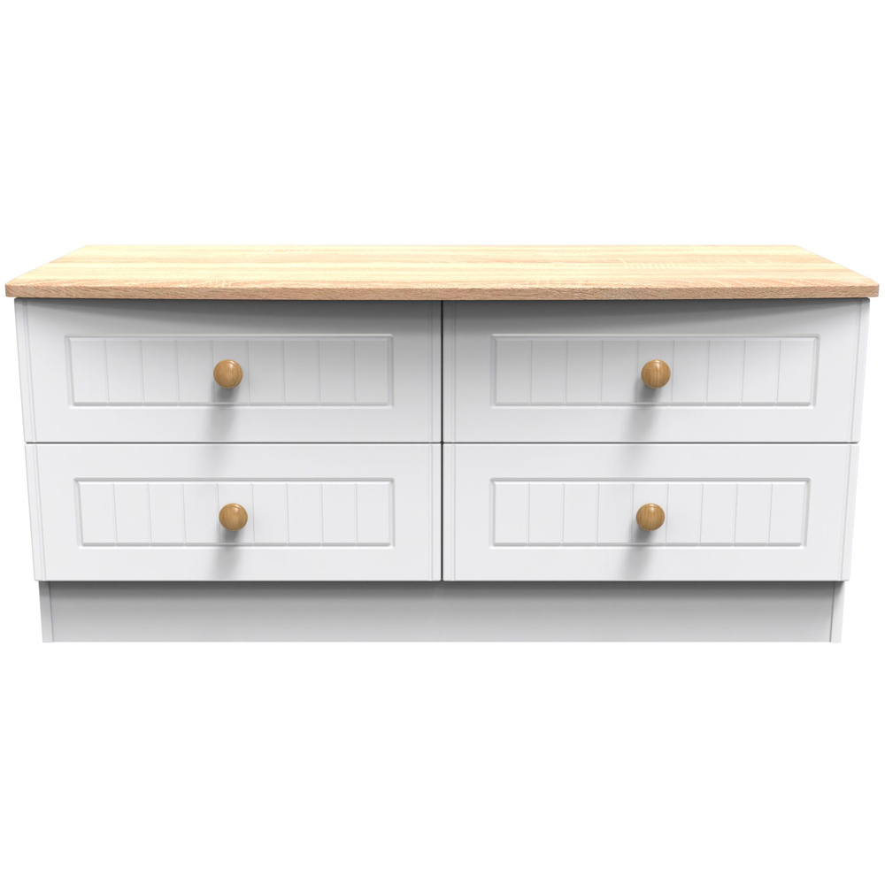 Crowndale Warwick 4 Drawer White Ash and Oak Bed Box Image 2