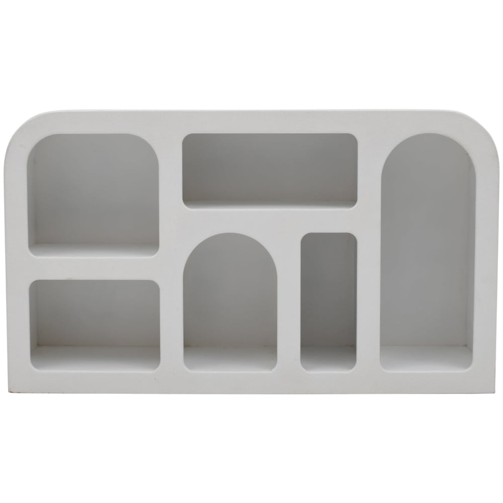 IH Design Udaipur 5 Shelf White Wood Medium Display Cabinet Image 2