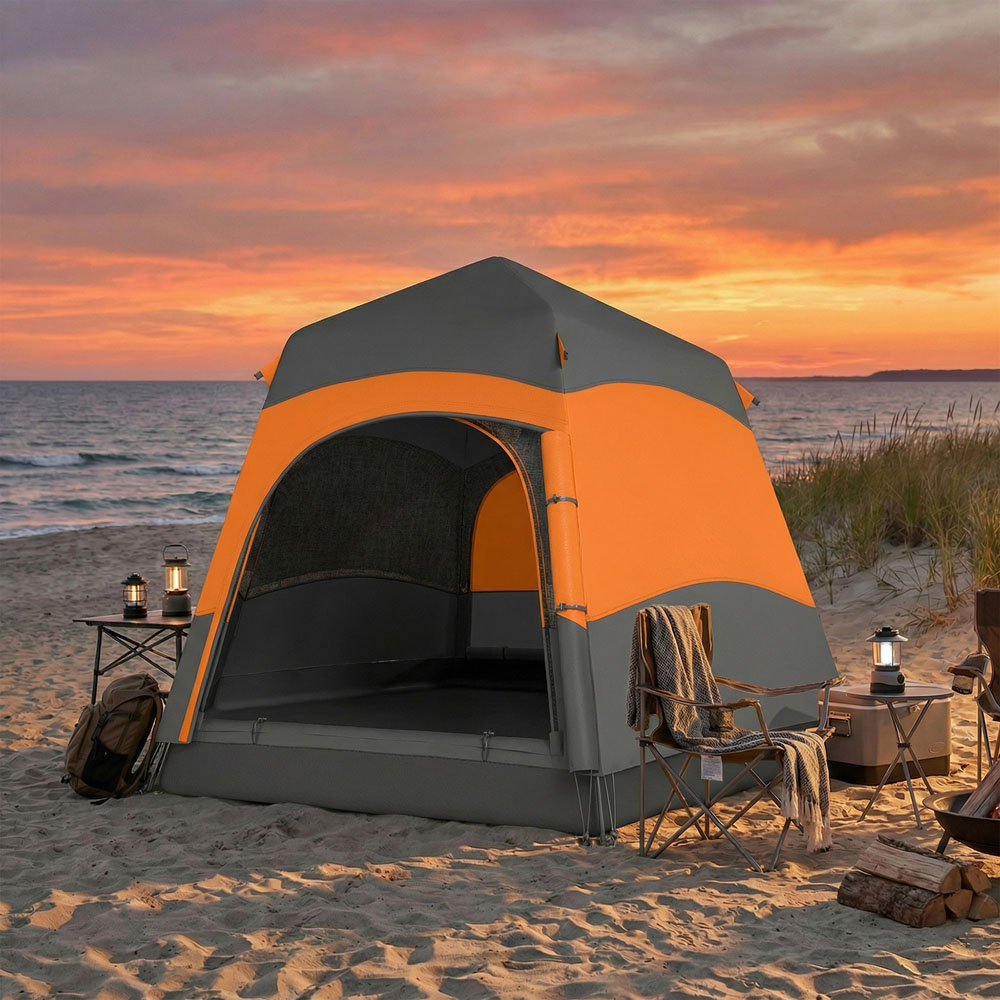 Outsunny Double Layer Portable Pop-Up Tent with Rainfly Image 4