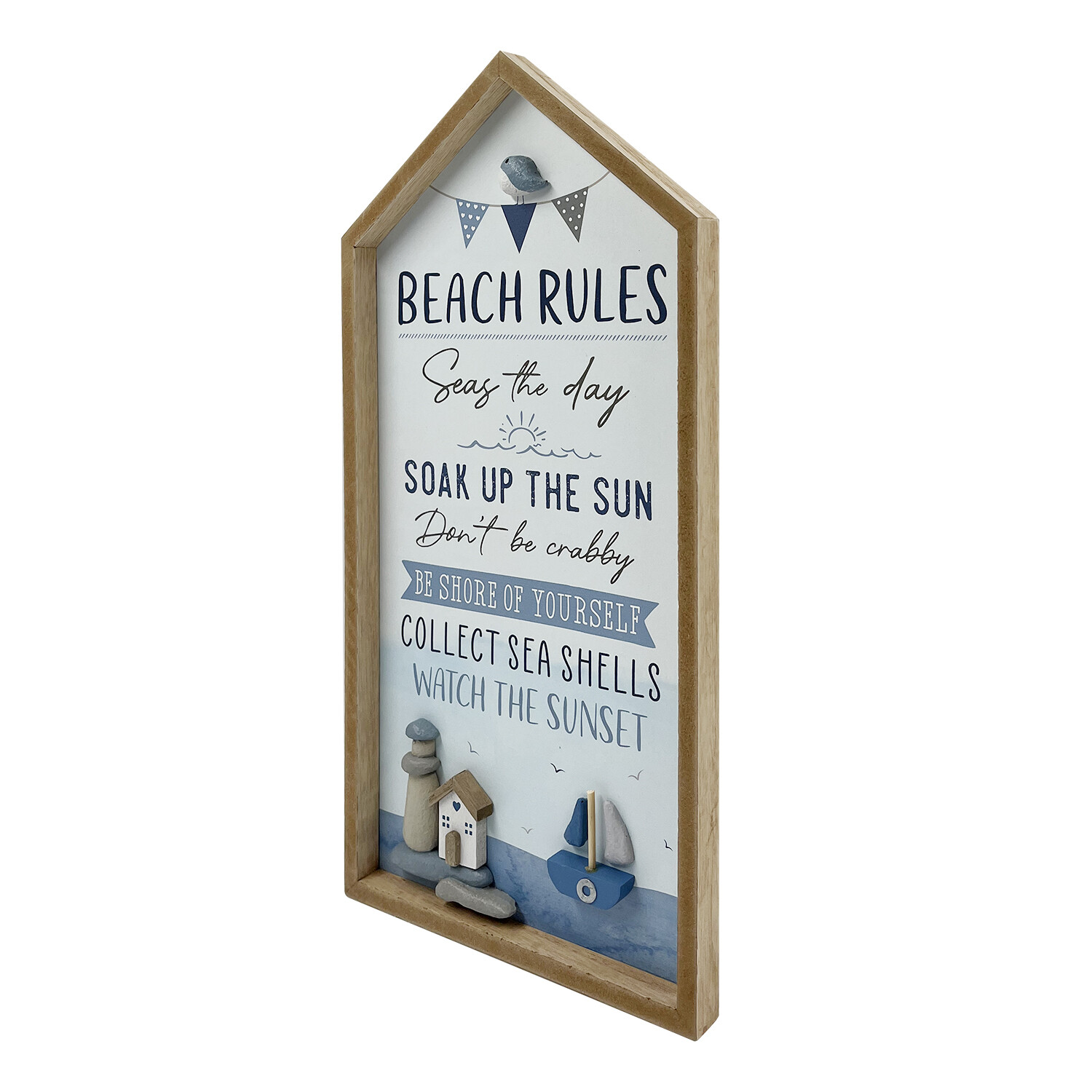 Beach Rules Framed Plaque - Blue Image 3