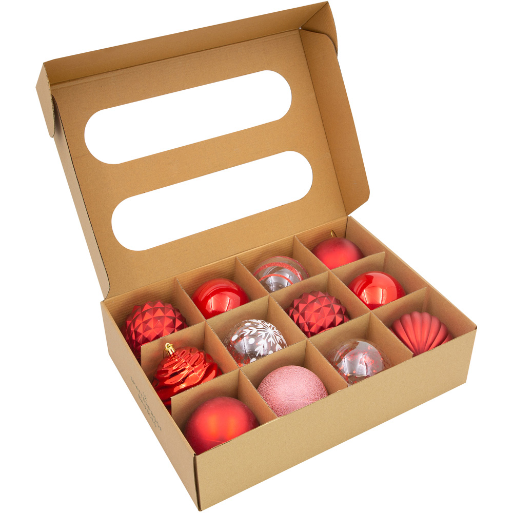 The Christmas Workshop Red Shatterproof Bauble 12 Pack Image 4