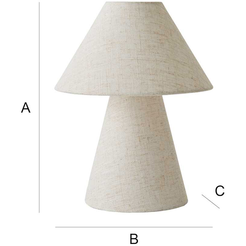 ValueLights Gigi Natural Linen Full Fabric Tapered LED Table Lamp with Bulb Image 7