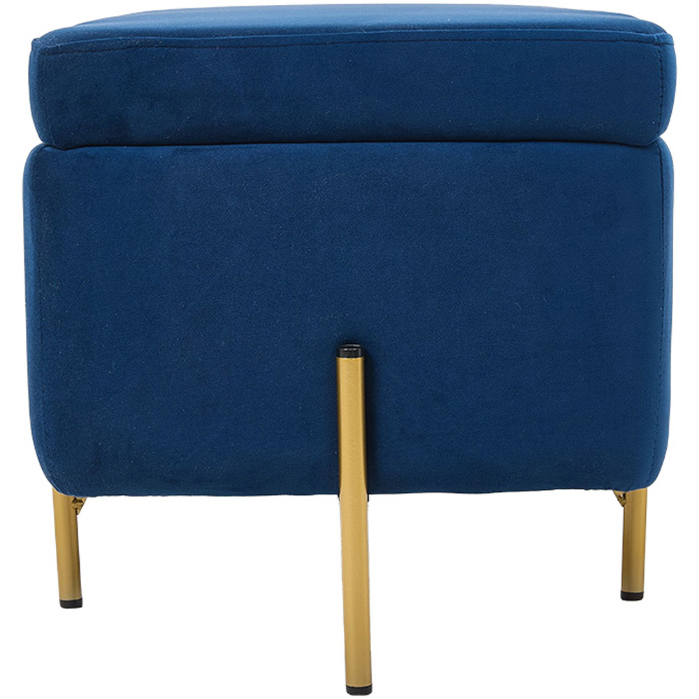 Living and Home Blue Flip Top Flannel Upholstered Storage Bench Image 4