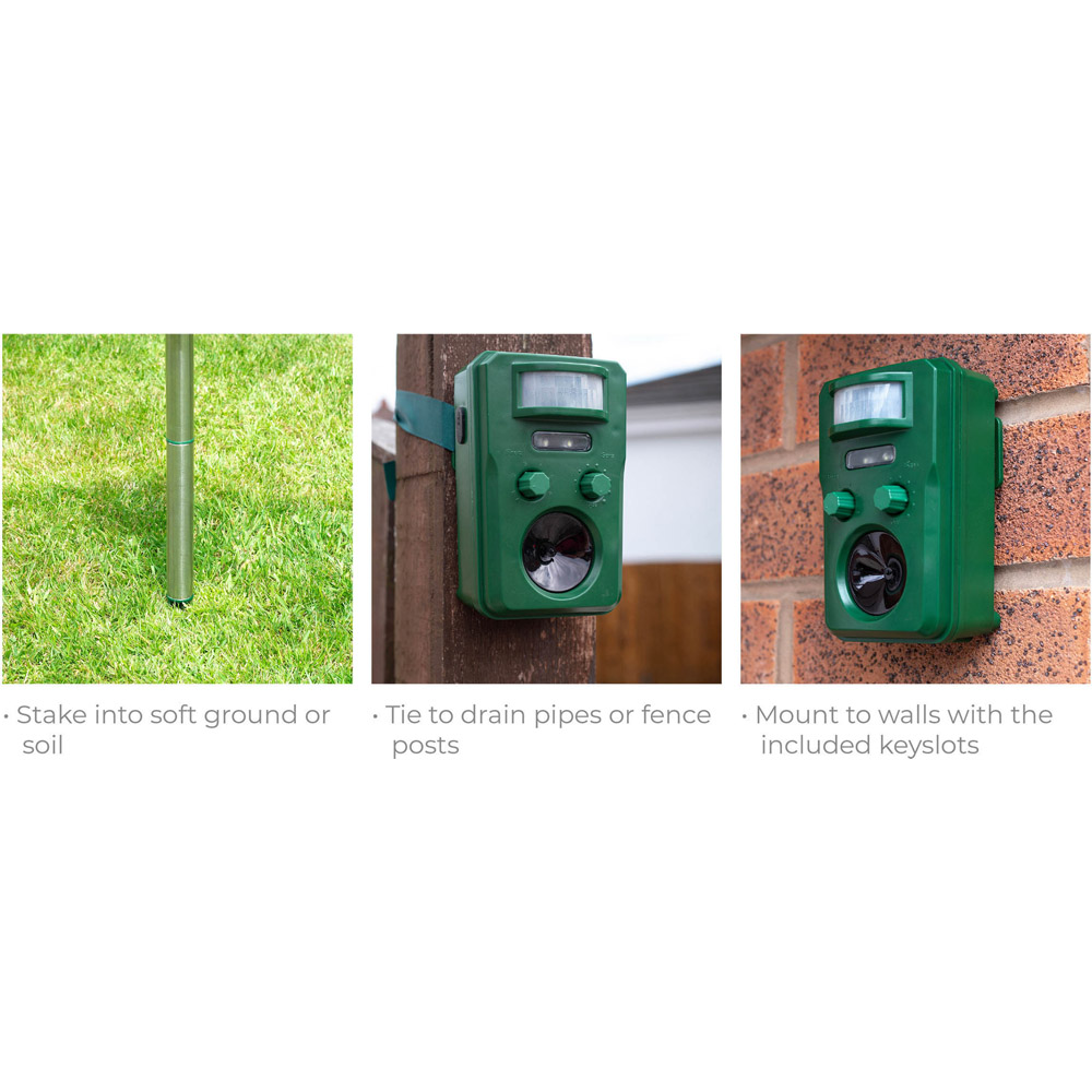St Helens Green Solar Powered Ultrasonic Strobing Animal Repeller Image 7
