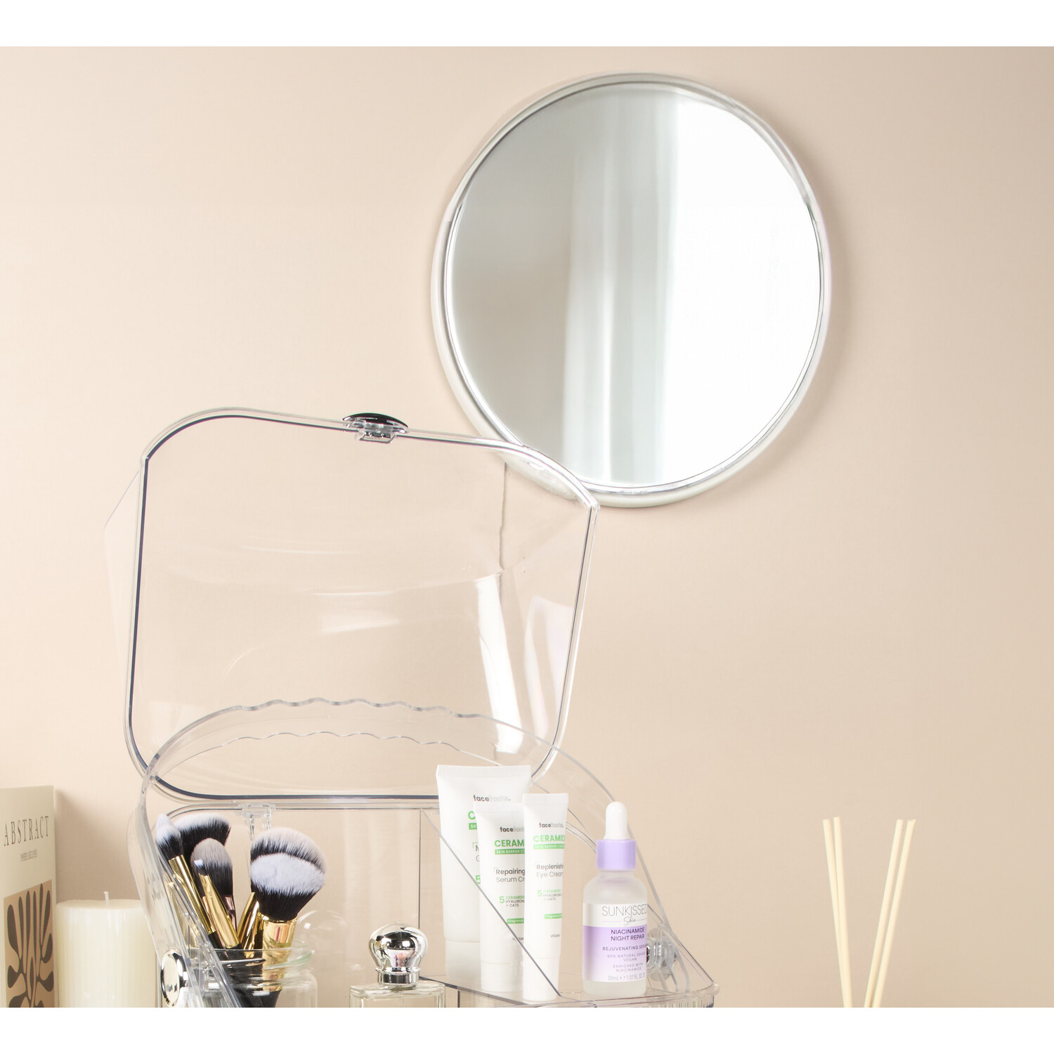 Set of 3 Neutral Round Mirrors Neutral Image 6