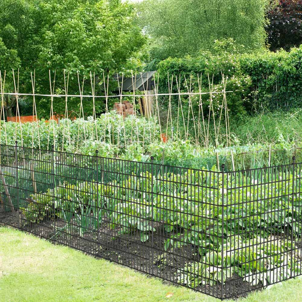 Living and Home 5 Piece Metal Garden Fence Set 83 x 64cm Image 2