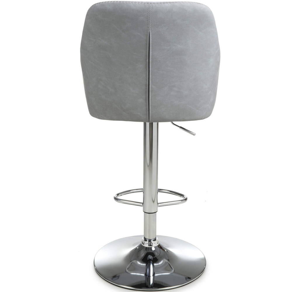 Shankar Serena Light Grey Leather Bar Stool Set of 2 Image 6