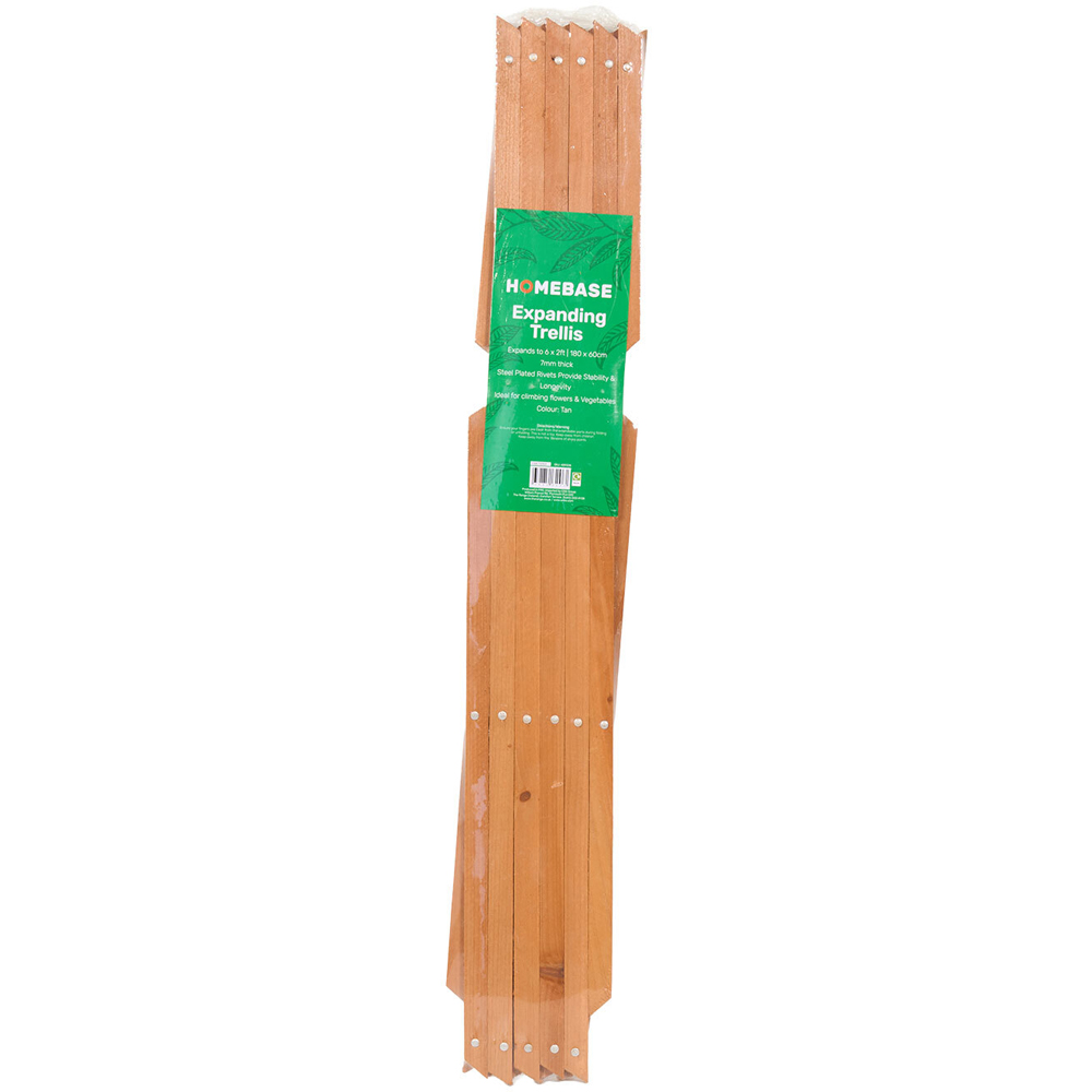 Expanding Wooden Garden Trellis Tan 180 x 60cm Image 3
