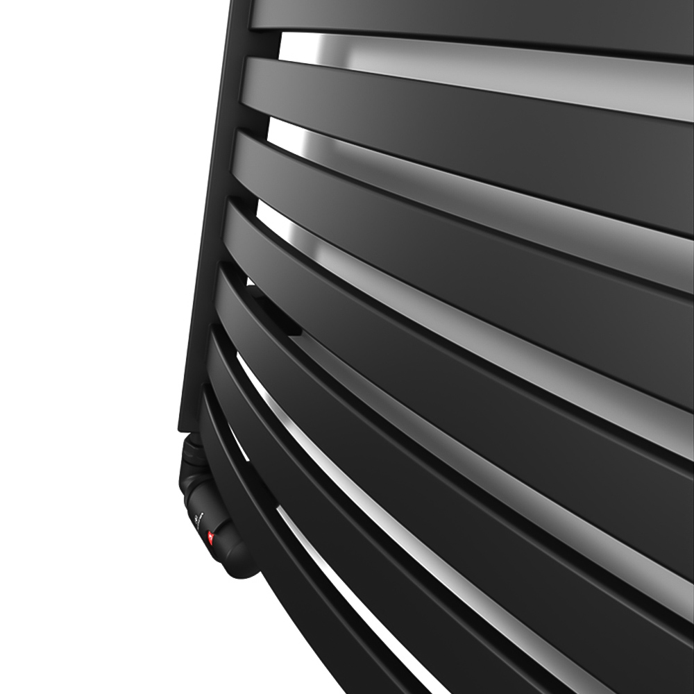 Terma Dexter 1845 BTU Matt Black Electric Heated Towel Rail 1220 x 500mm Image 3