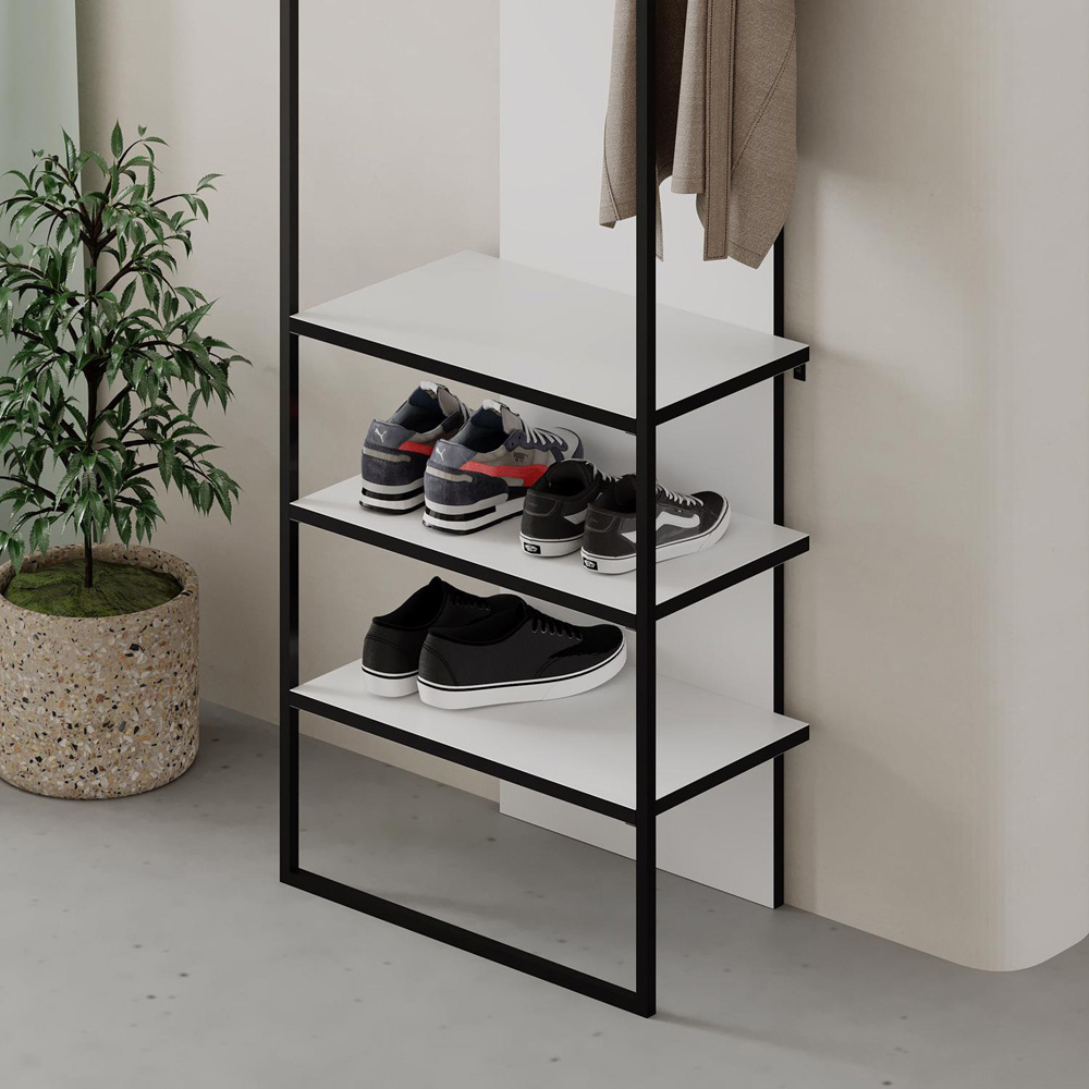 FWStyle Archy 3 Shelf Anthracite Hallway Coat and Shoe Storage Rack Image 3