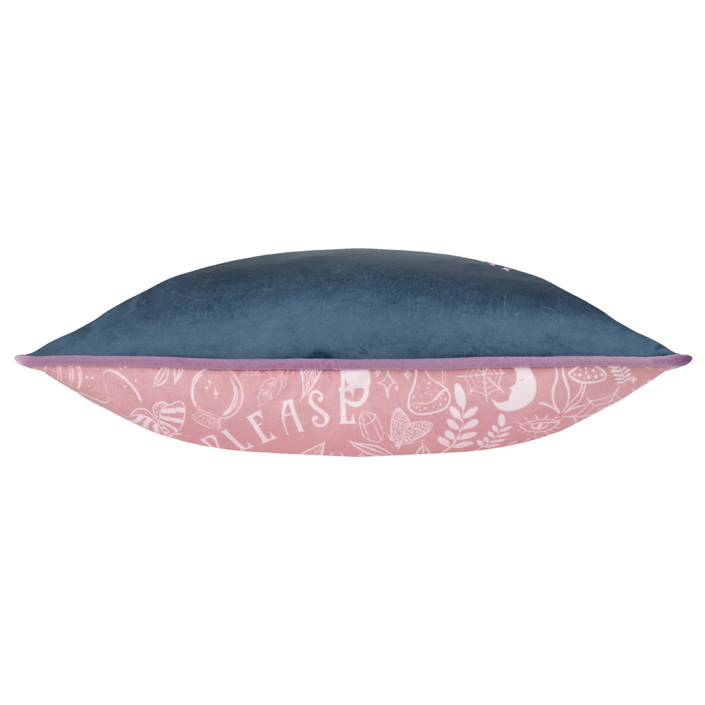 furn. Hocus Pocus Navy Velvet Piped Cushion Image 4