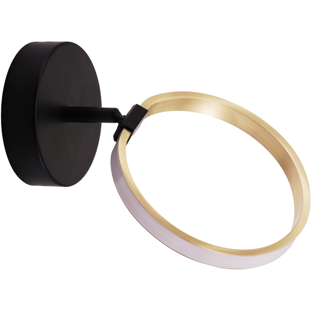 Happy Homewares Gold Ring LED Ceiling Light with Matte Black Base Image 4