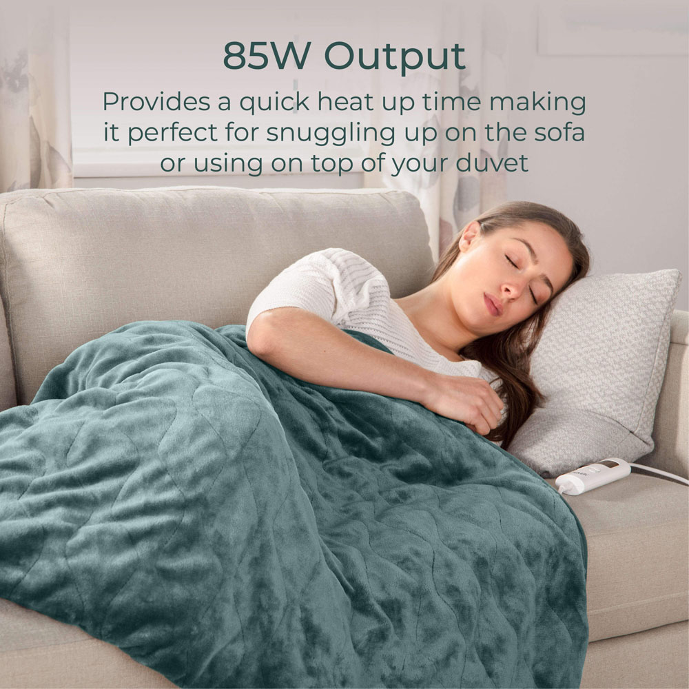 Carmen Green Fleece Electric Heated Throw Over Blanket 160 x 130cm Image 3