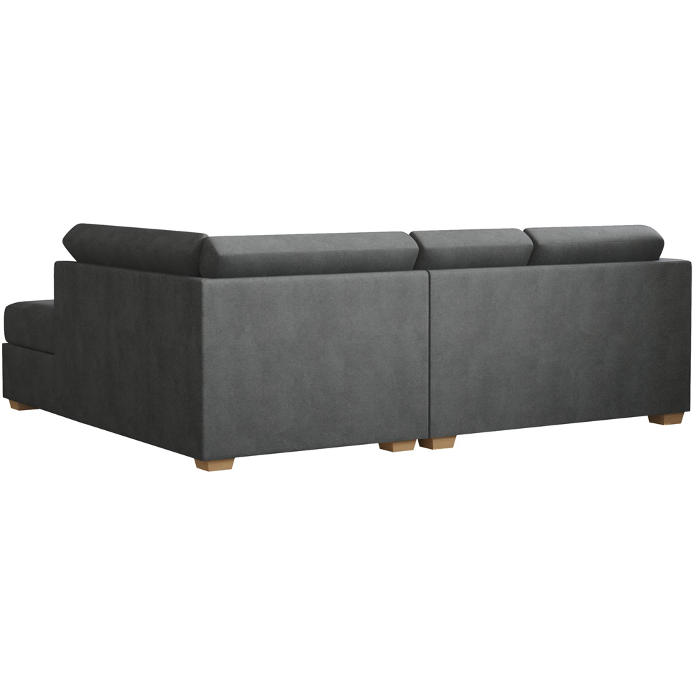 Modo 3 Seater Steel Plush Velvet Right Hand Fixed Back L-Shape Corner Sofa Image 5