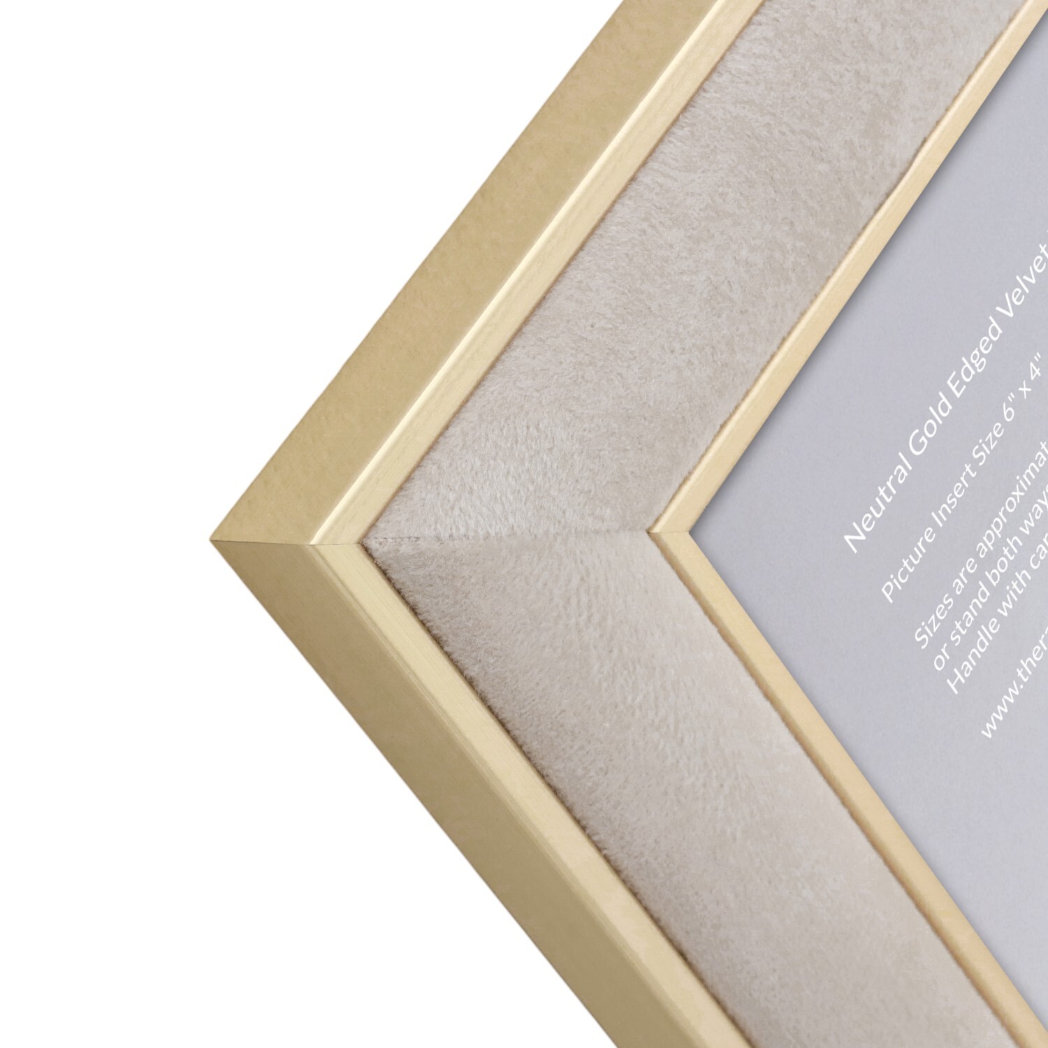 Neutral Gold Edged Velvet Frame Neutral and Gold 6x4inch Image 5