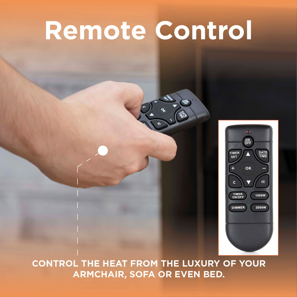 Warmlite Whitby Brass Inset Electric Fire with Realistic Flame Effect 2000W 19 inch Image 4