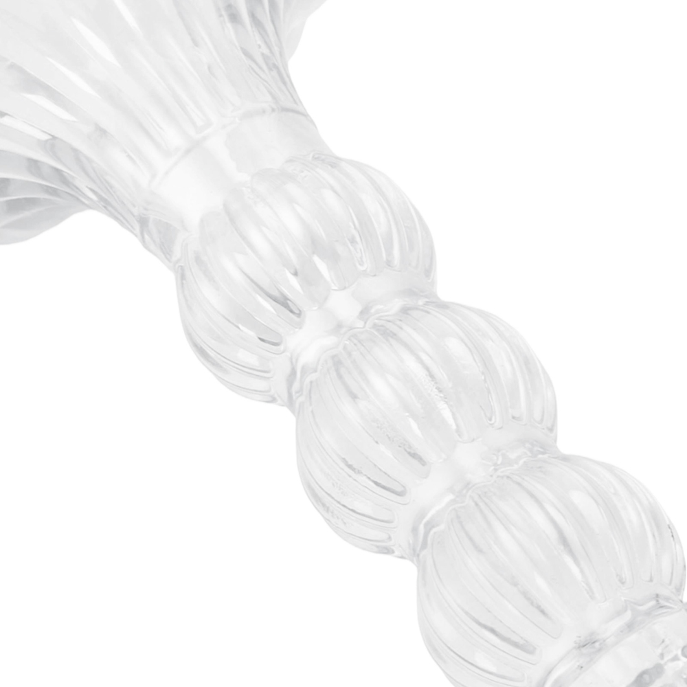 Living and Home Clear Glass Fluted Candlestick Holder Set of 3 Image 6