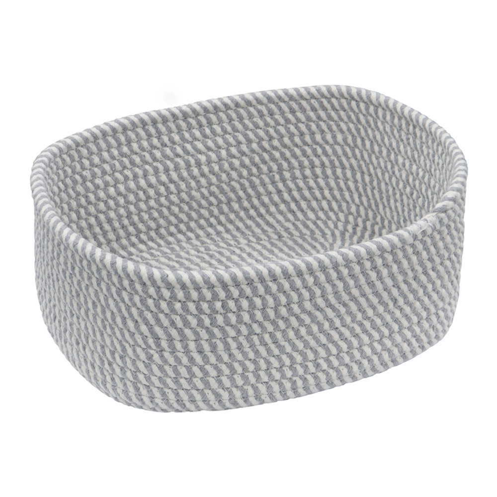 JVL Edison Rectangular Cotton Rope Storage Basket 3 Pack Image 4