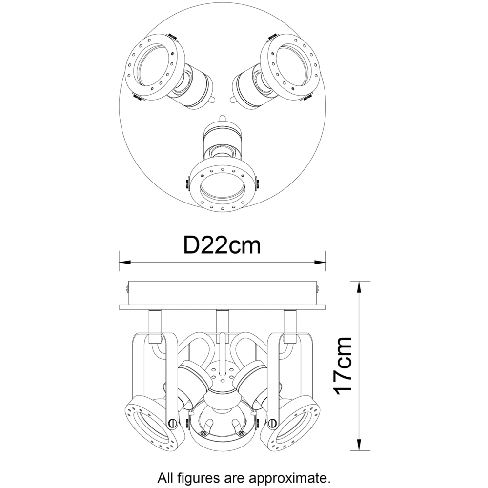 Cosylyte Riverton Matt Black 3 Light Spotlight Image 7