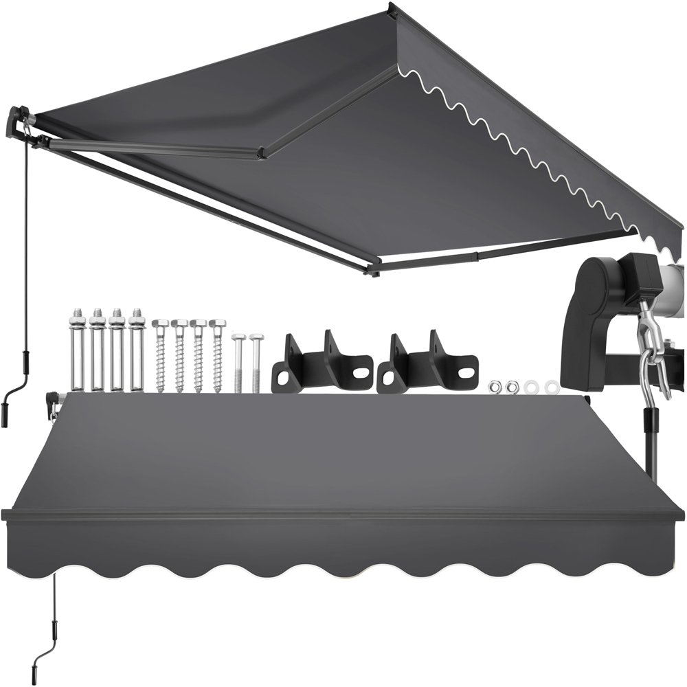 tectake Ornella Dark Grey Retractable Awning 250 x 200cm Image 2