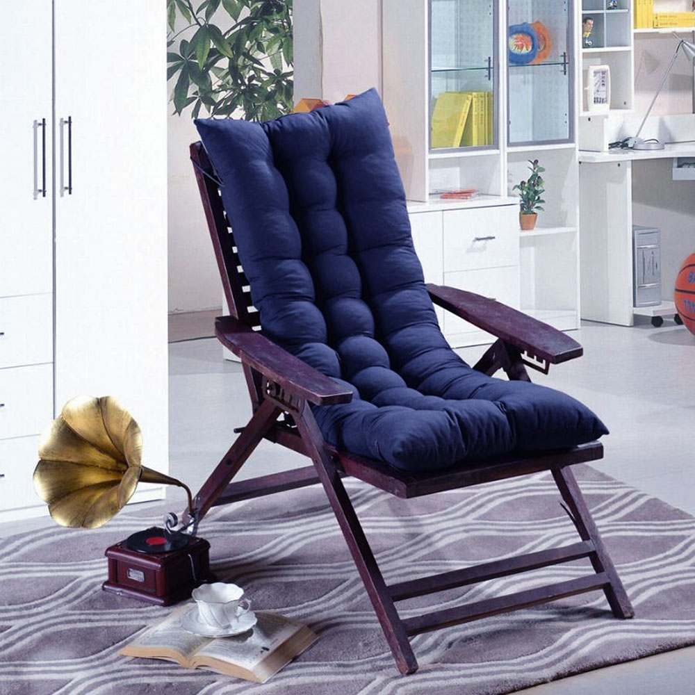Living and Home Blue Thick Soft Lounge Chair Cushion 110 x 40cm Image 4