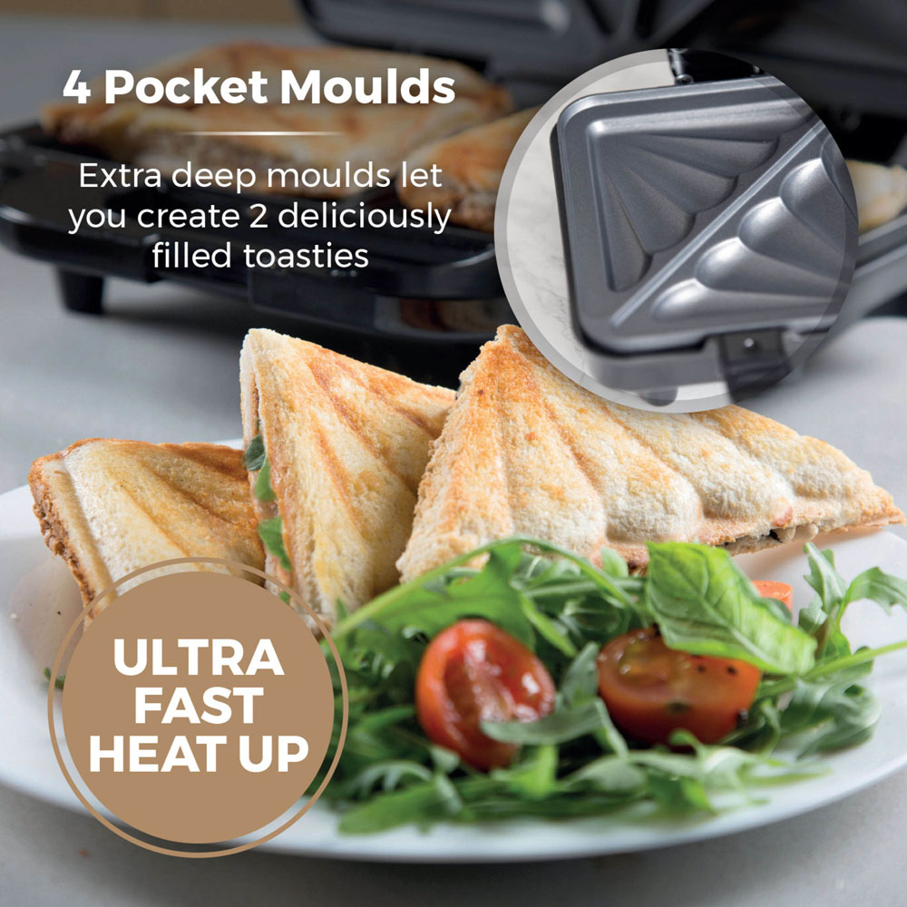 Tower Rose Gold and Black Deep Fill Sandwich Maker Image 6