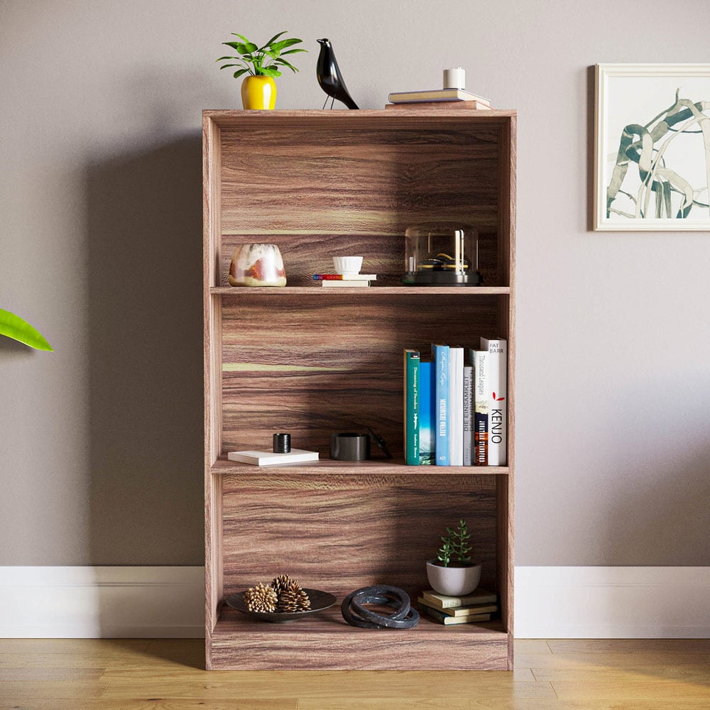 Vida Designs Cambridge 3 Shelf Walnut Medium Bookcase Image 3